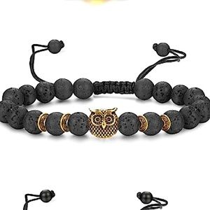 ✨Genuine Lava Rock 🦉 Power Gemstone  adjustable healing Crystal Bracelets ✨